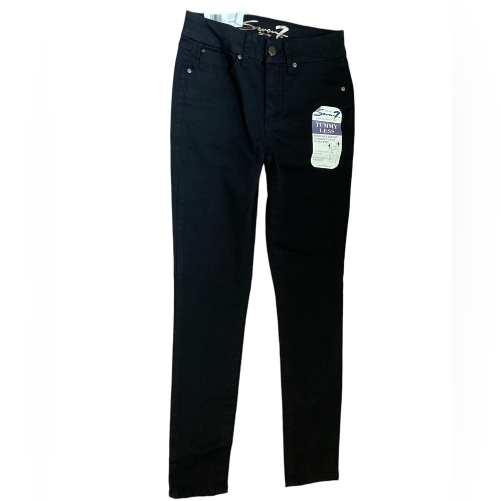 Seven7 tummyless highrise skinny black denim jeans